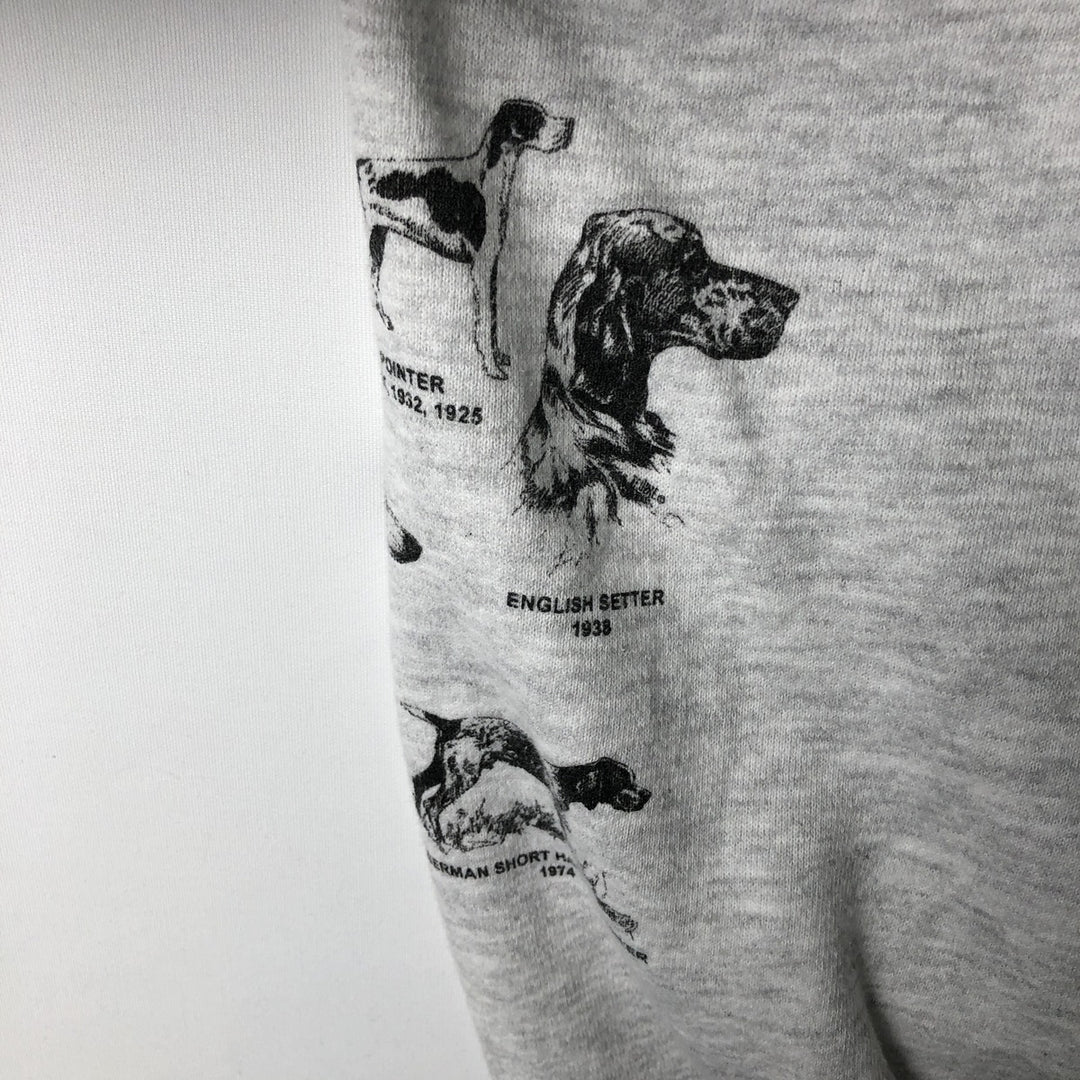 Lee American Flag and Dog Print Animal Sweatshirt (Men's XL equivalent) unclear gray type Vintage Second Hand