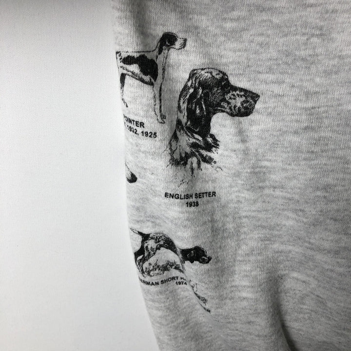 Lee American Flag and Dog Print Animal Sweatshirt (Men's XL equivalent) unclear gray type Vintage Second Hand