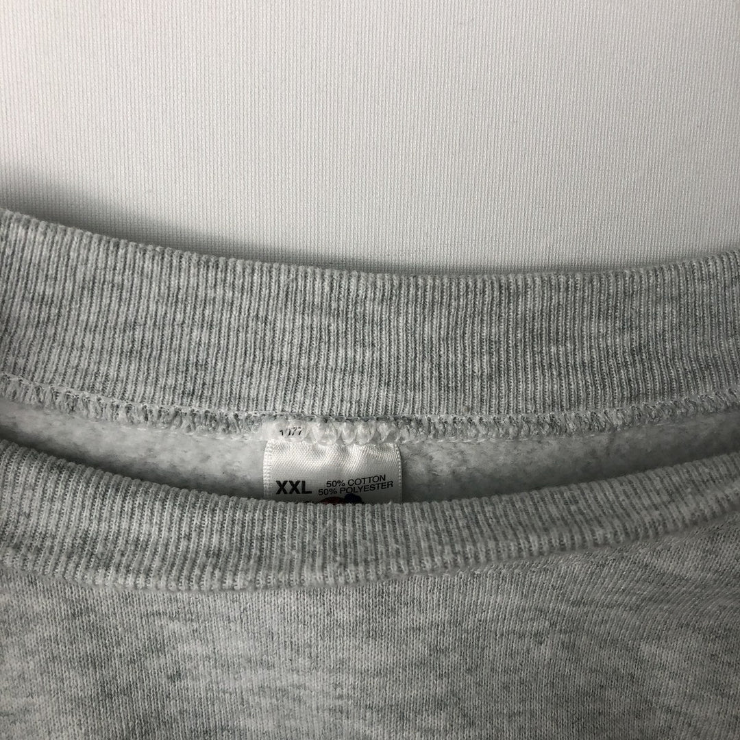 90'S Fruit of the Loom Dog Print Animal Sweatshirt, Made in USA, Men's XXL equivalent, Vintage cotton gray type Vintage Second Hand