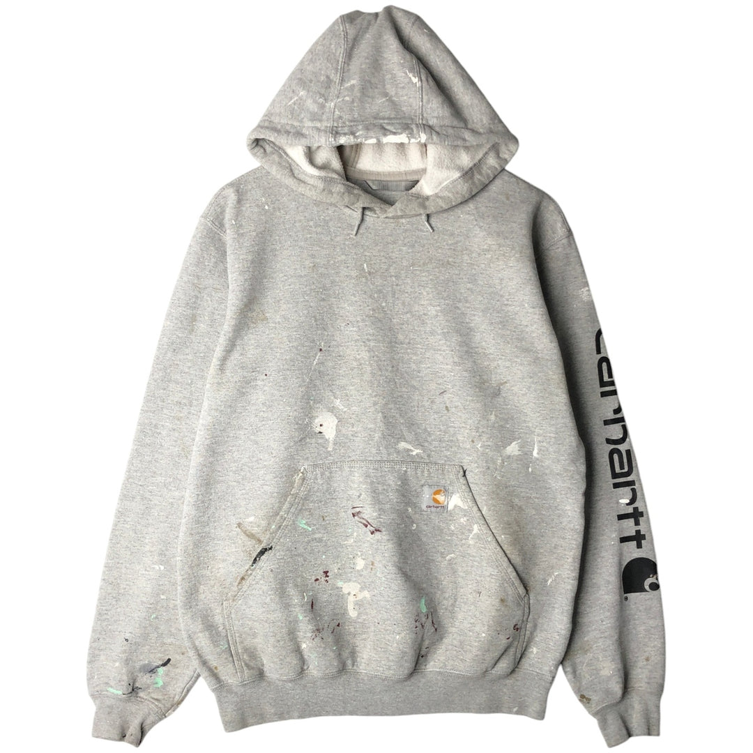 Carhartt Loose Fit Sweatshirt Pullover Hoodie, Men's Size Small cotton gray type Vintage Second Hand