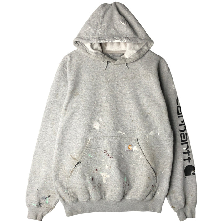 Carhartt Loose Fit Sweatshirt Pullover Hoodie, Men's Size Small cotton gray type Vintage Second Hand