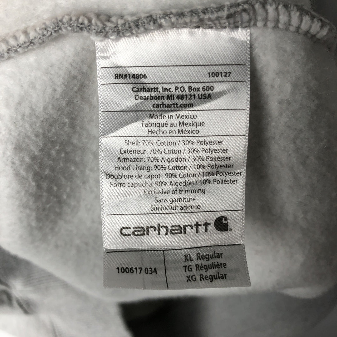 Carhartt Original Fit Half-Zip Hoodie, Men's XL cotton gray type Vintage Second Hand