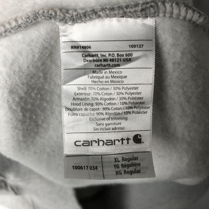 Carhartt Original Fit Half-Zip Hoodie, Men's XL cotton gray type Vintage Second Hand
