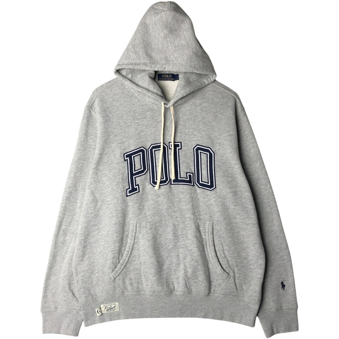Ralph Lauren POLO RALPH LAUREN sweatshirt pullover hoodie, men's size L unclear gray type Vintage Second Hand