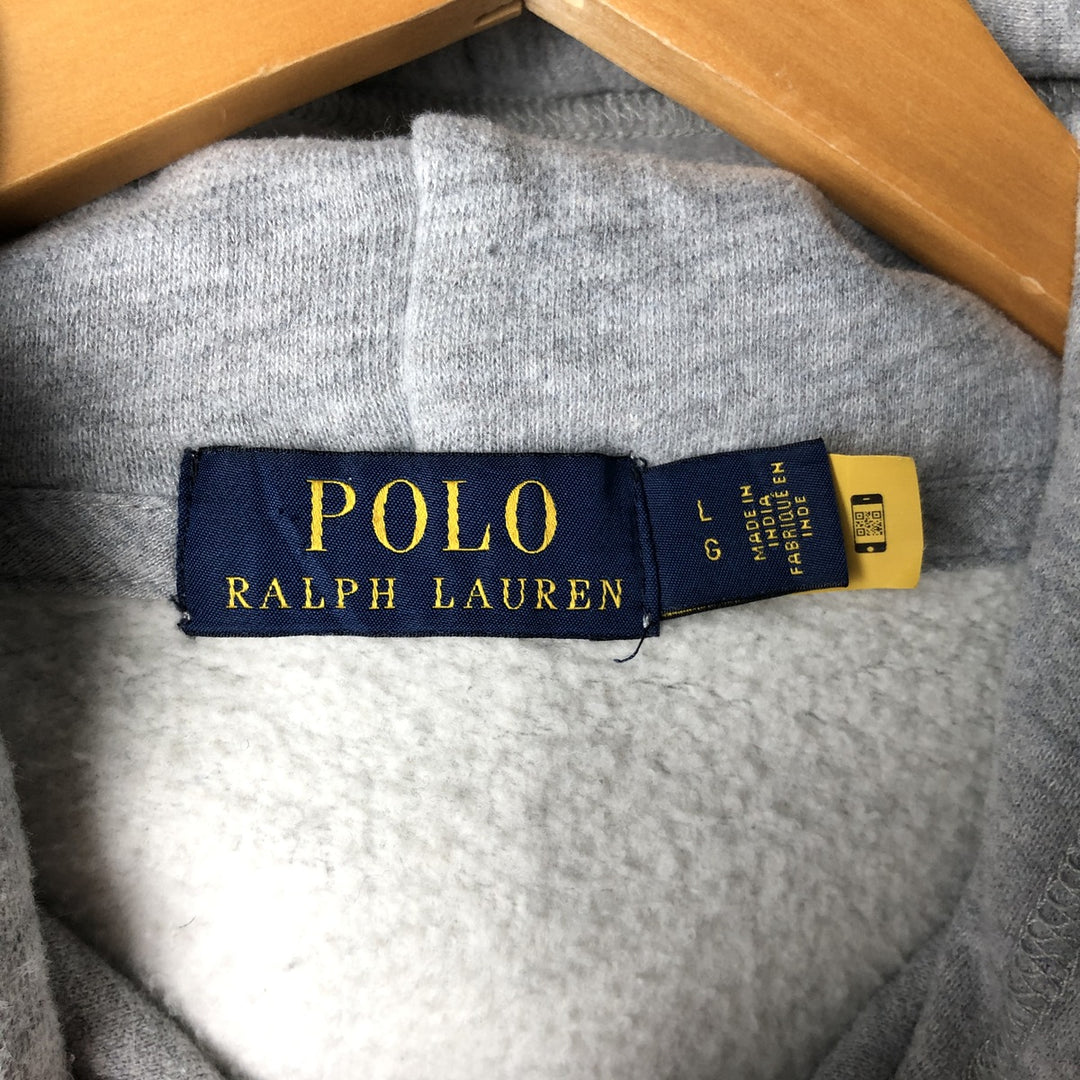 Ralph Lauren POLO RALPH LAUREN sweatshirt pullover hoodie, men's size L unclear gray type Vintage Second Hand