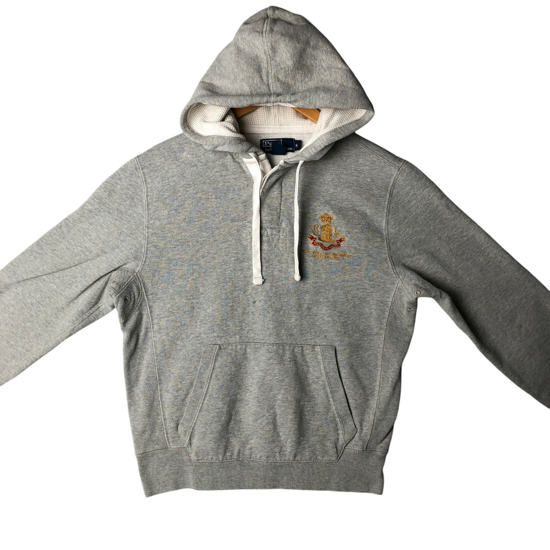 Ralph Lauren POLO JEANS COMPANY Half-Button Sweatshirt Pullover Hoodie, Men's Size S (approx.) cotton gray type Vintage Second Hand