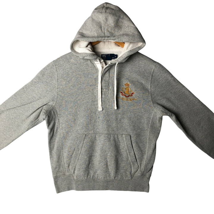Ralph Lauren POLO JEANS COMPANY Half-Button Sweatshirt Pullover Hoodie, Men's Size S (approx.) cotton gray type Vintage Second Hand