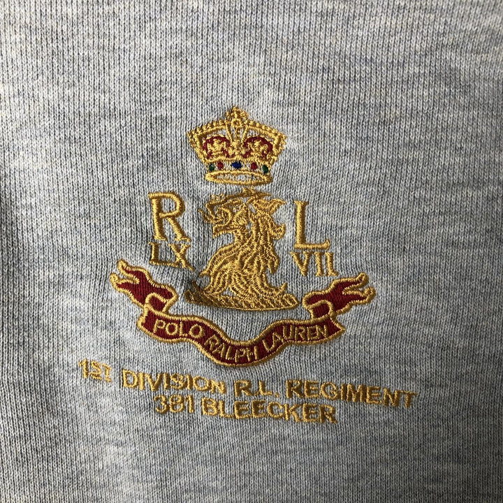 Ralph Lauren POLO JEANS COMPANY Half-Button Sweatshirt Pullover Hoodie, Men's Size S (approx.) cotton gray type Vintage Second Hand