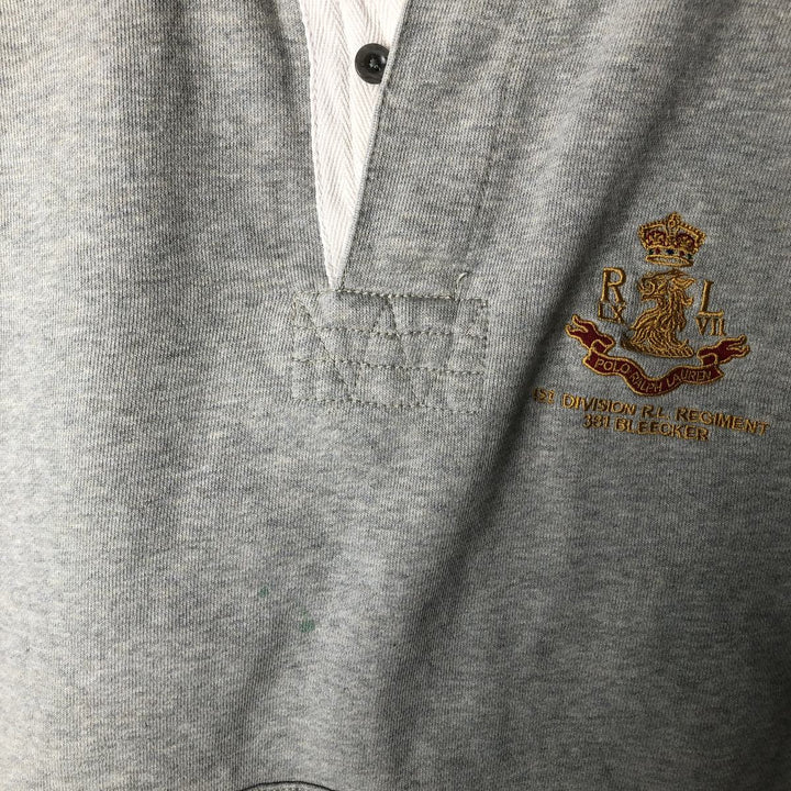 Ralph Lauren POLO JEANS COMPANY Half-Button Sweatshirt Pullover Hoodie, Men's Size S (approx.) cotton gray type Vintage Second Hand