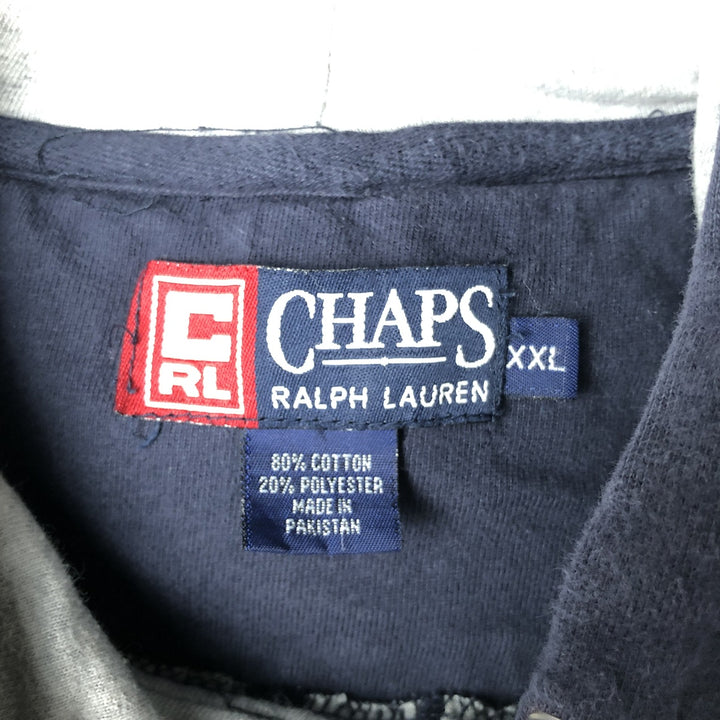 Ralph Lauren CHAPS sweatshirt pullover hoodie, men's size XXL. cotton navy blue type Vintage Second Hand