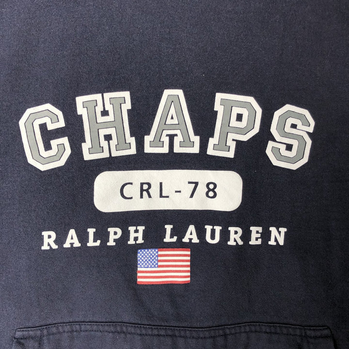 Ralph Lauren CHAPS sweatshirt pullover hoodie, men's size XXL. cotton navy blue type Vintage Second Hand