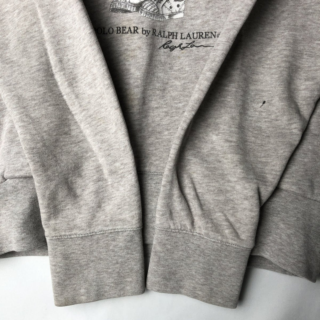 Ralph Lauren POLO RALPH LAUREN Polo Bear Sweatshirt Pullover Hoodie, Men's Size Small cotton gray type Vintage Second Hand