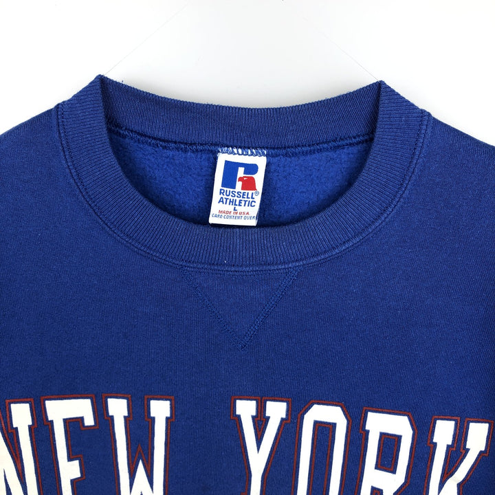 80s-90'S Russell NFL New York Giants Sweatshirt, Made in USA, Men's Size L (Equivalent), Vintage cotton blue type Vintage Second Hand