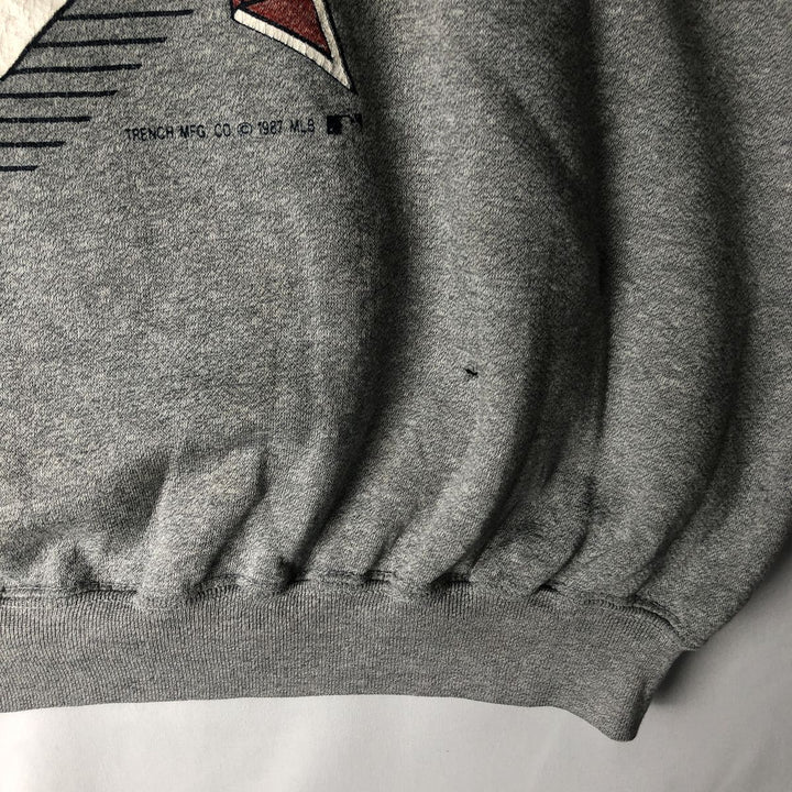 80'S TRENCH MLB Minnesota Twins Print Sweatshirt, Made in USA, Men's Size L (Equivalent), Vintage polyester gray type Vintage Second Hand
