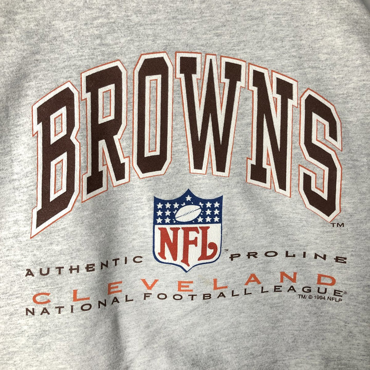 90'S LOGOATHLETIC NFL Cleveland Browns Sweatshirt, Made in USA, Men's Size L (Equivalent), Vintage cotton gray type Vintage Second Hand