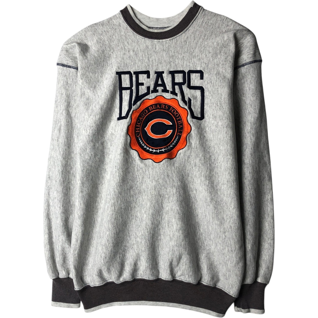 90'S The Game NFL Chicago Bears Print Sweatshirt, Made in USA, Men's Size M (approx.), Vintage cotton gray type Vintage Second Hand