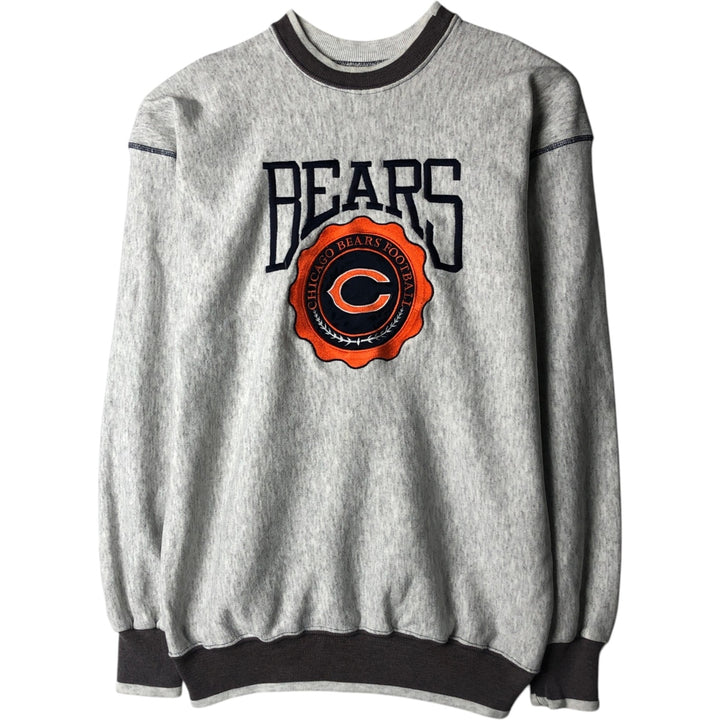 90'S The Game NFL Chicago Bears Print Sweatshirt, Made in USA, Men's Size M (approx.), Vintage cotton gray type Vintage Second Hand