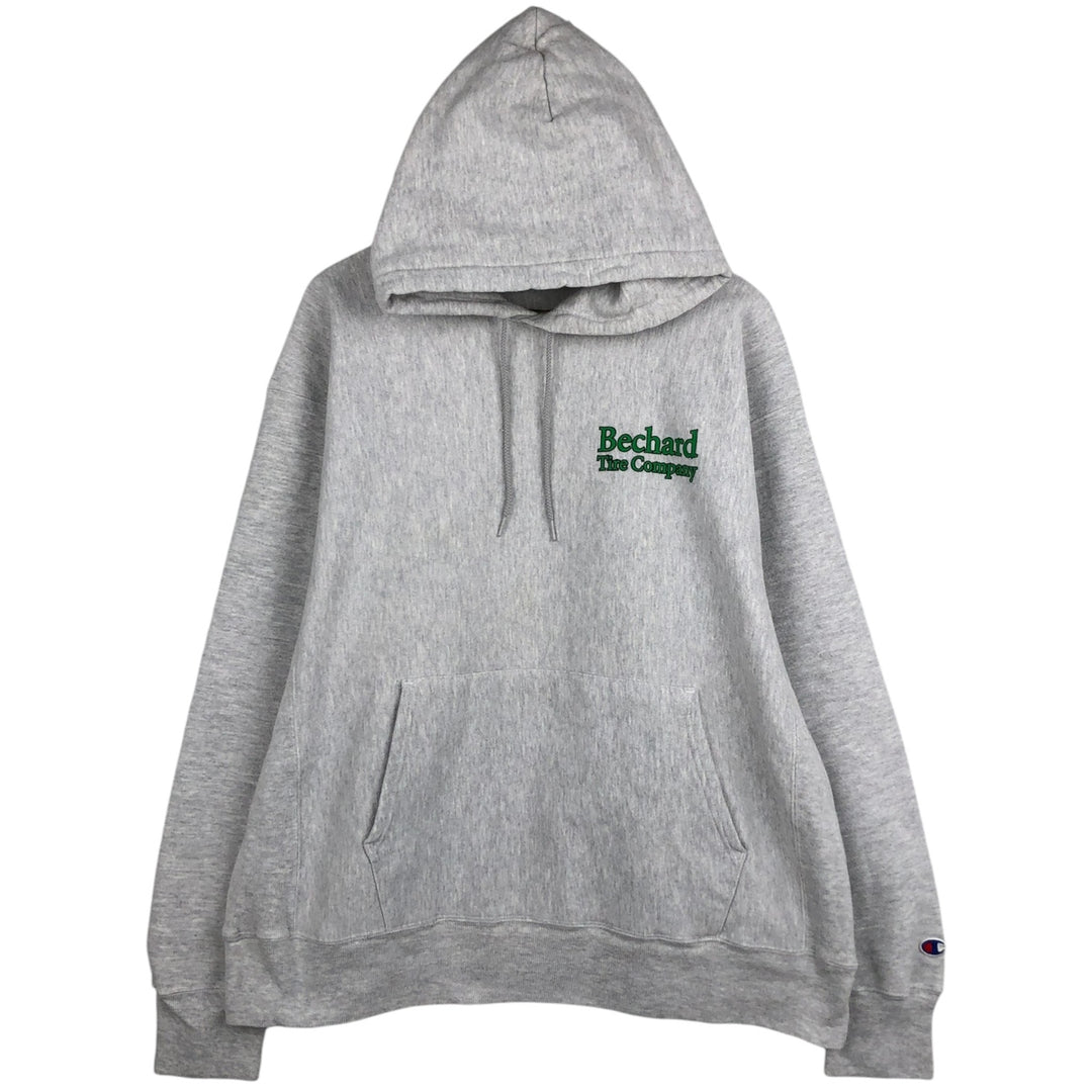 2000'S Champion Premium Reverse Weave Advertising Sweatshirt Pullover Hoodie, Men's XXL equivalent. unclear gray type Vintage Second Hand