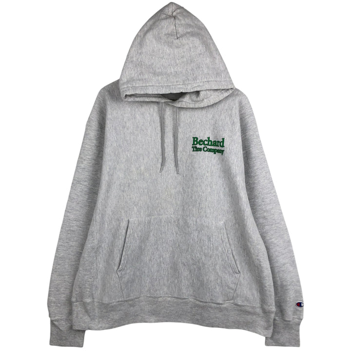 2000'S Champion Premium Reverse Weave Advertising Sweatshirt Pullover Hoodie, Men's XXL equivalent. unclear gray type Vintage Second Hand