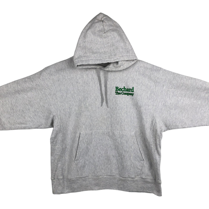 2000'S Champion Premium Reverse Weave Advertising Sweatshirt Pullover Hoodie, Men's XXL equivalent. unclear gray type Vintage Second Hand