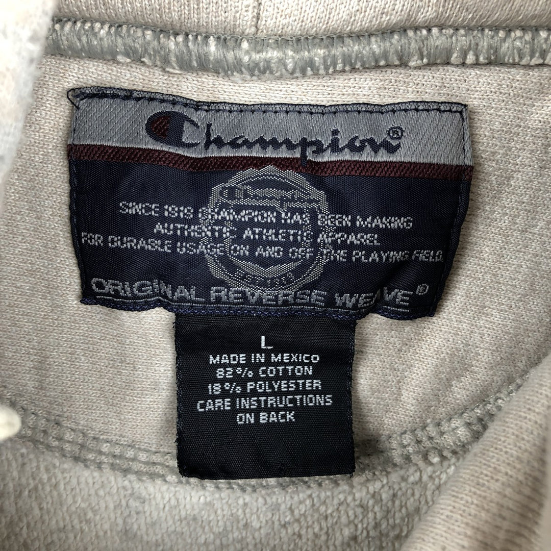 Champion Original Reverse Weave MICHIGAN University of Michigan College Sweat Pullover Hoodie (Men's Size L) cotton Beige type Vintage Second Hand