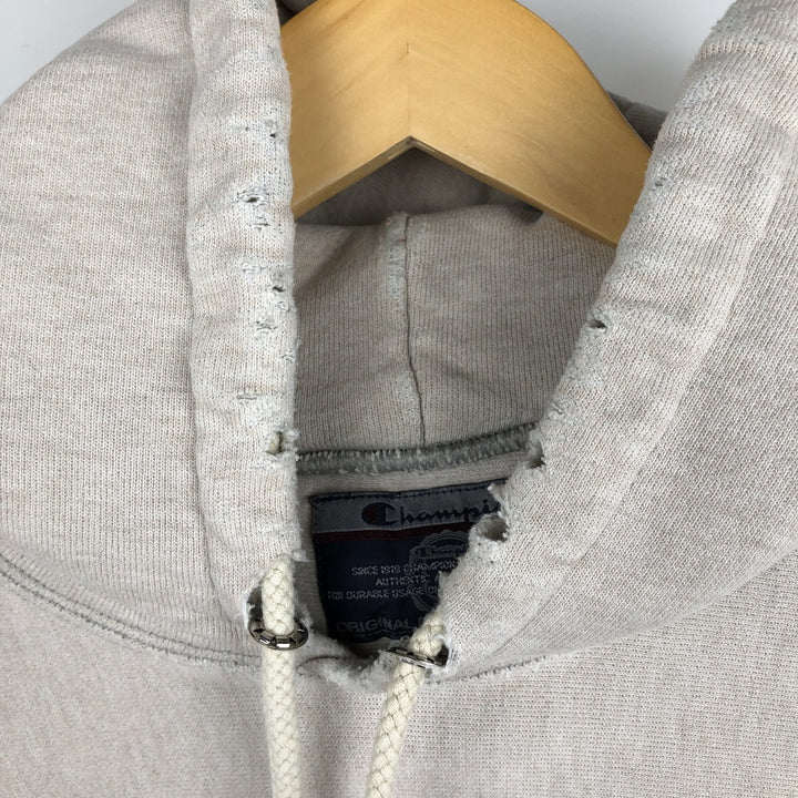 Champion Original Reverse Weave MICHIGAN University of Michigan College Sweat Pullover Hoodie (Men's Size L) cotton Beige type Vintage Second Hand