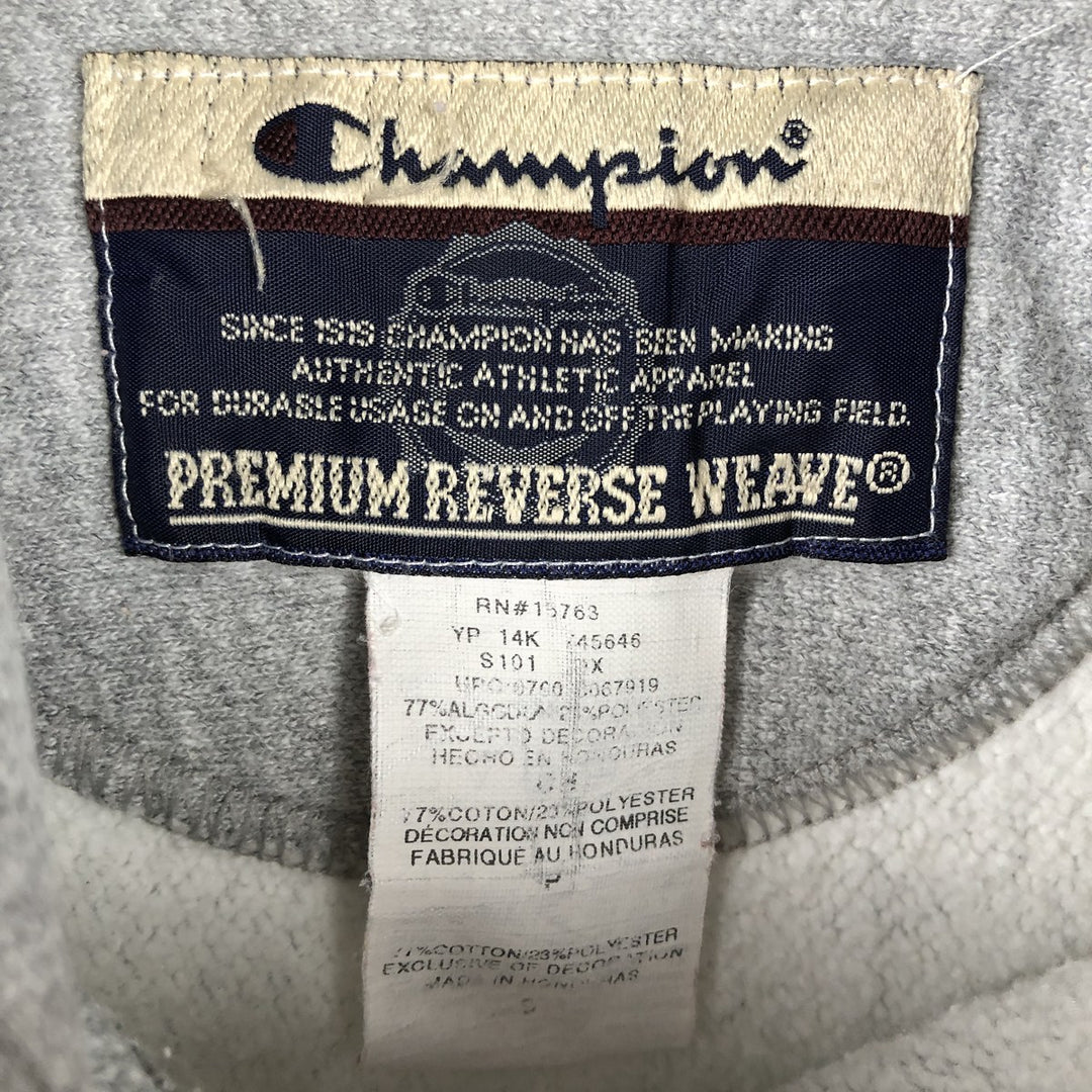 2000'S Champion PREMIUM REVERSE WEAVE Premium Reverse Weave Sweatshirt Pullover Hoodie, Men's Size Small cotton gray type Vintage Second Hand