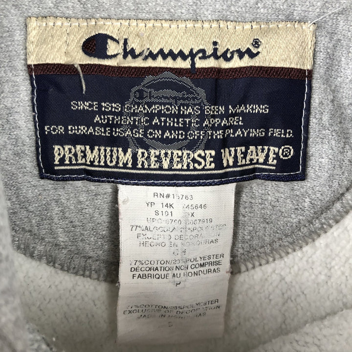 2000'S Champion PREMIUM REVERSE WEAVE Premium Reverse Weave Sweatshirt Pullover Hoodie, Men's Size Small cotton gray type Vintage Second Hand