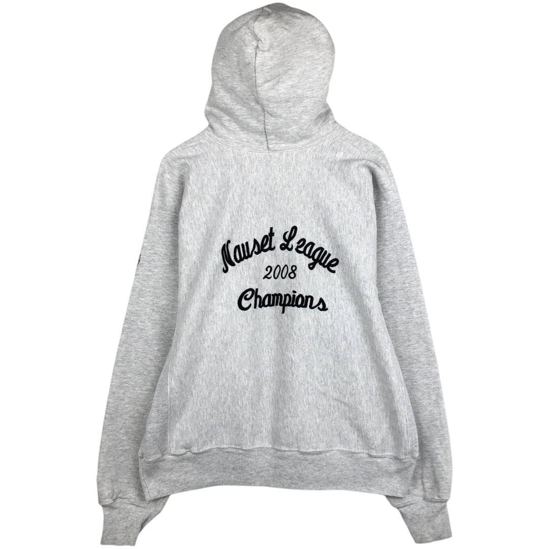 2000'S Champion Premium Reverse Weave NFL 2008 CHAMPS Sweat Pullover Hoodie (Men's Size L) unclear gray type Vintage Second Hand