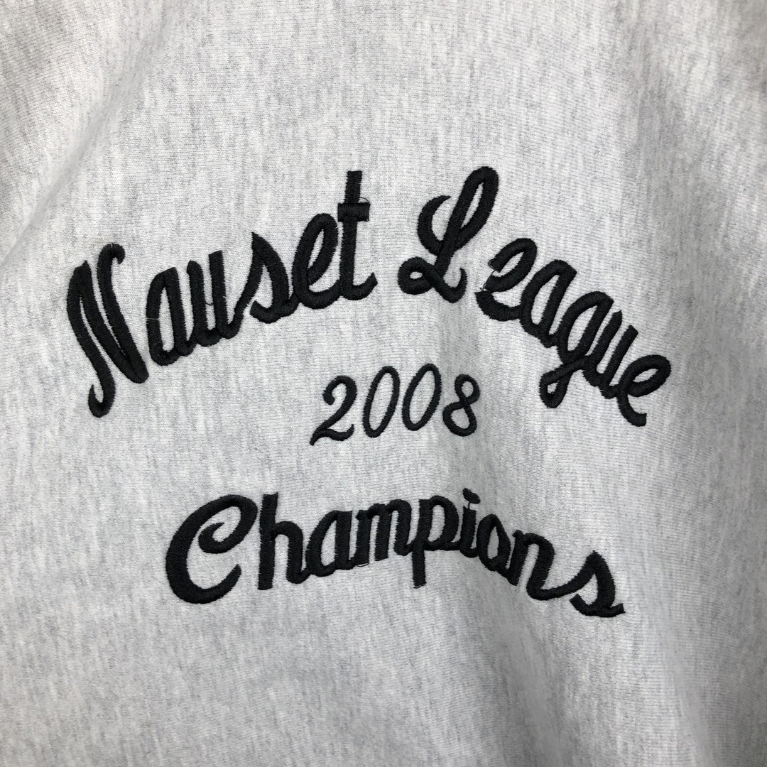 2000'S Champion Premium Reverse Weave NFL 2008 CHAMPS Sweat Pullover Hoodie (Men's Size L) unclear gray type Vintage Second Hand