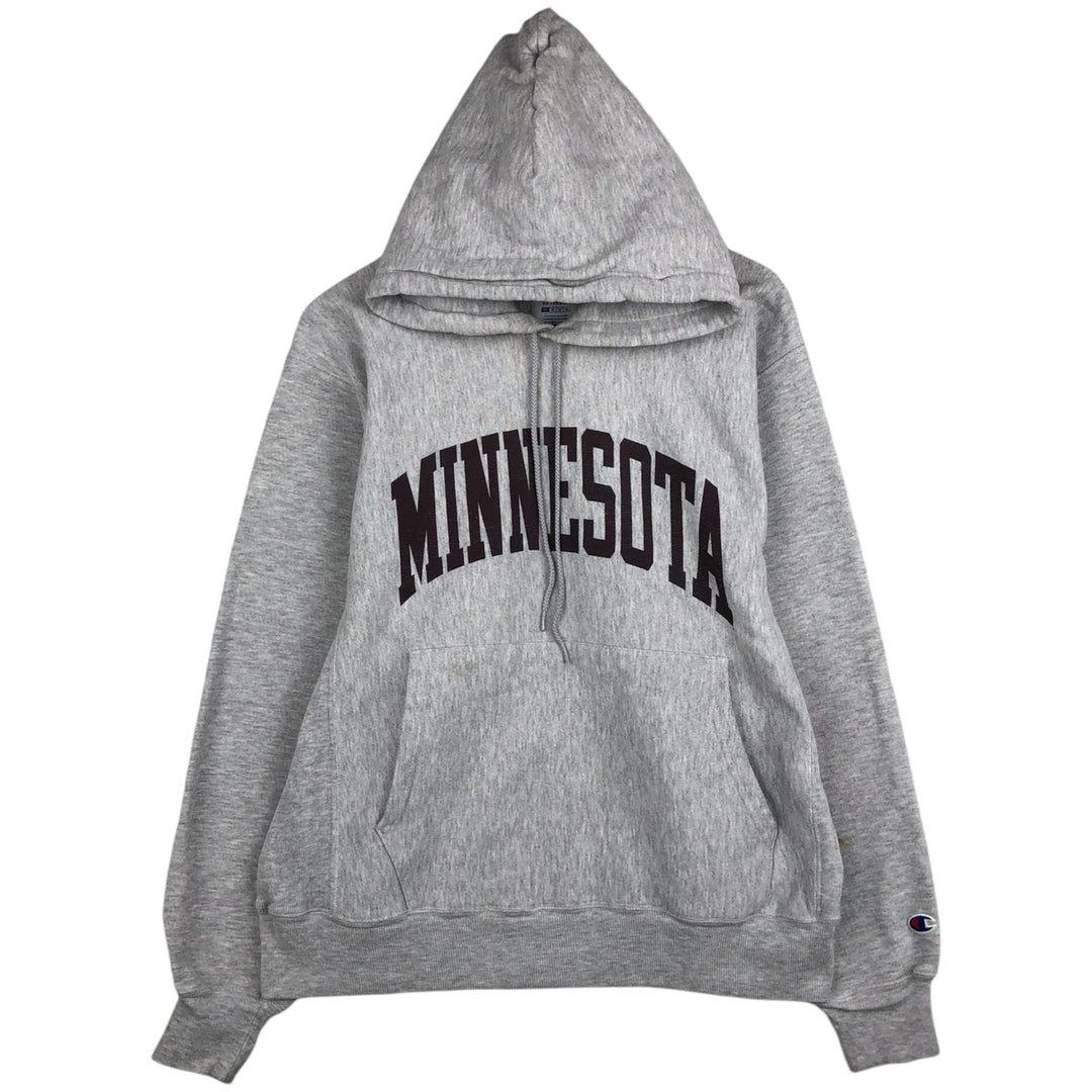 Champion Authentic Minnesota University of Minnesota Reverse Weave College Sweatshirt Pullover Hoodie (Men's Size M) unclear gray type Vintage Second Hand