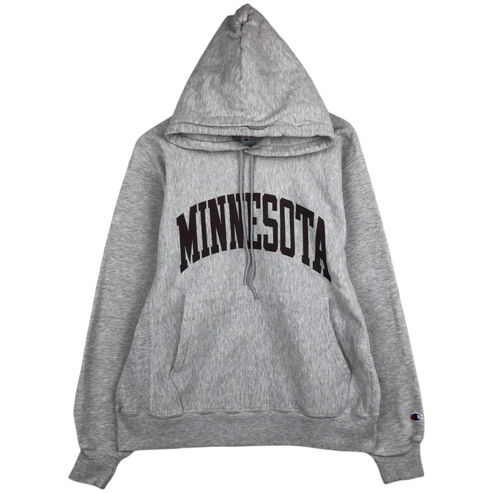 Champion Authentic Minnesota University of Minnesota Reverse Weave College Sweatshirt Pullover Hoodie (Men's Size M) unclear gray type Vintage Second Hand
