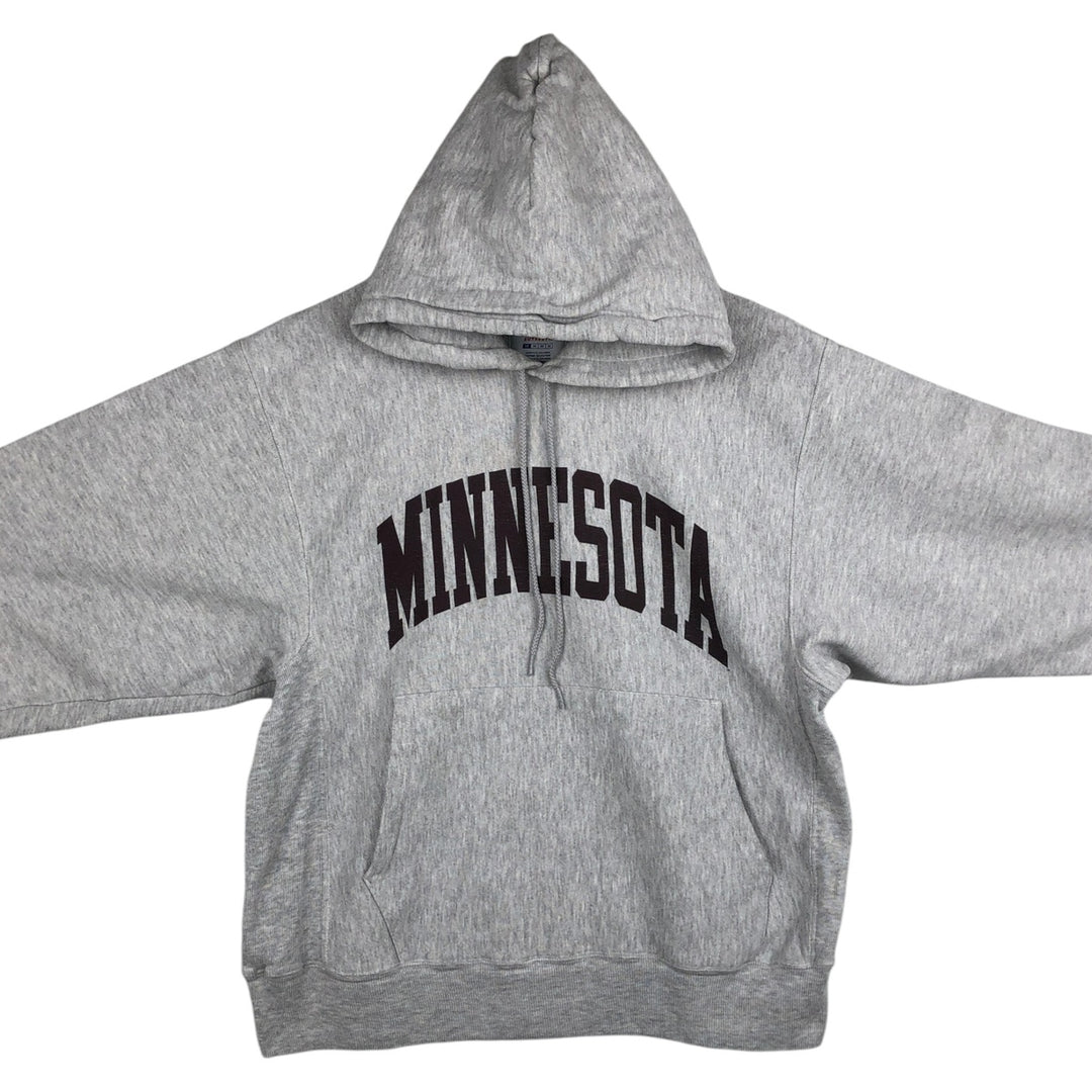Champion Authentic Minnesota University of Minnesota Reverse Weave College Sweatshirt Pullover Hoodie (Men's Size M) unclear gray type Vintage Second Hand