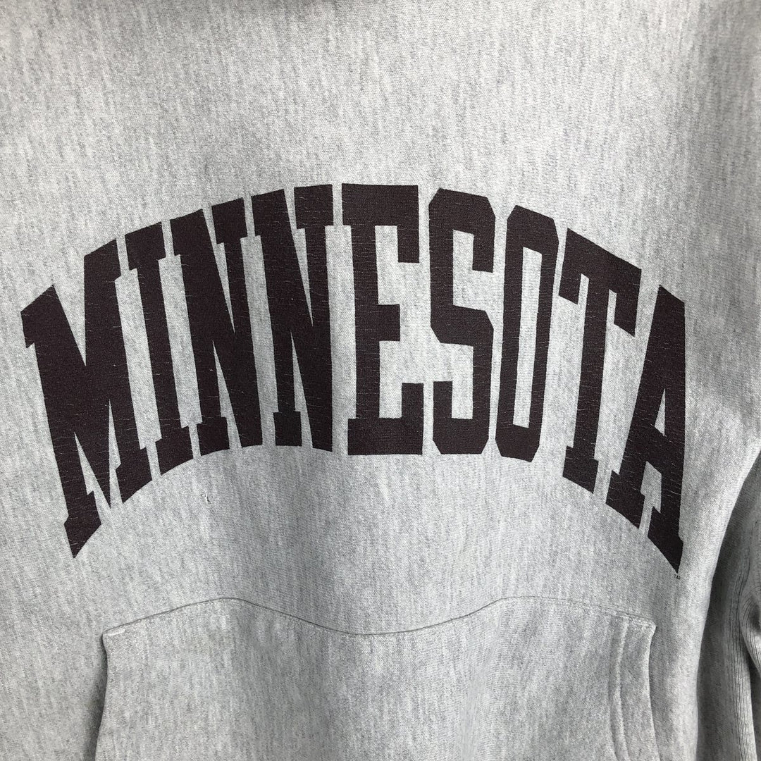 Champion Authentic Minnesota University of Minnesota Reverse Weave College Sweatshirt Pullover Hoodie (Men's Size M) unclear gray type Vintage Second Hand