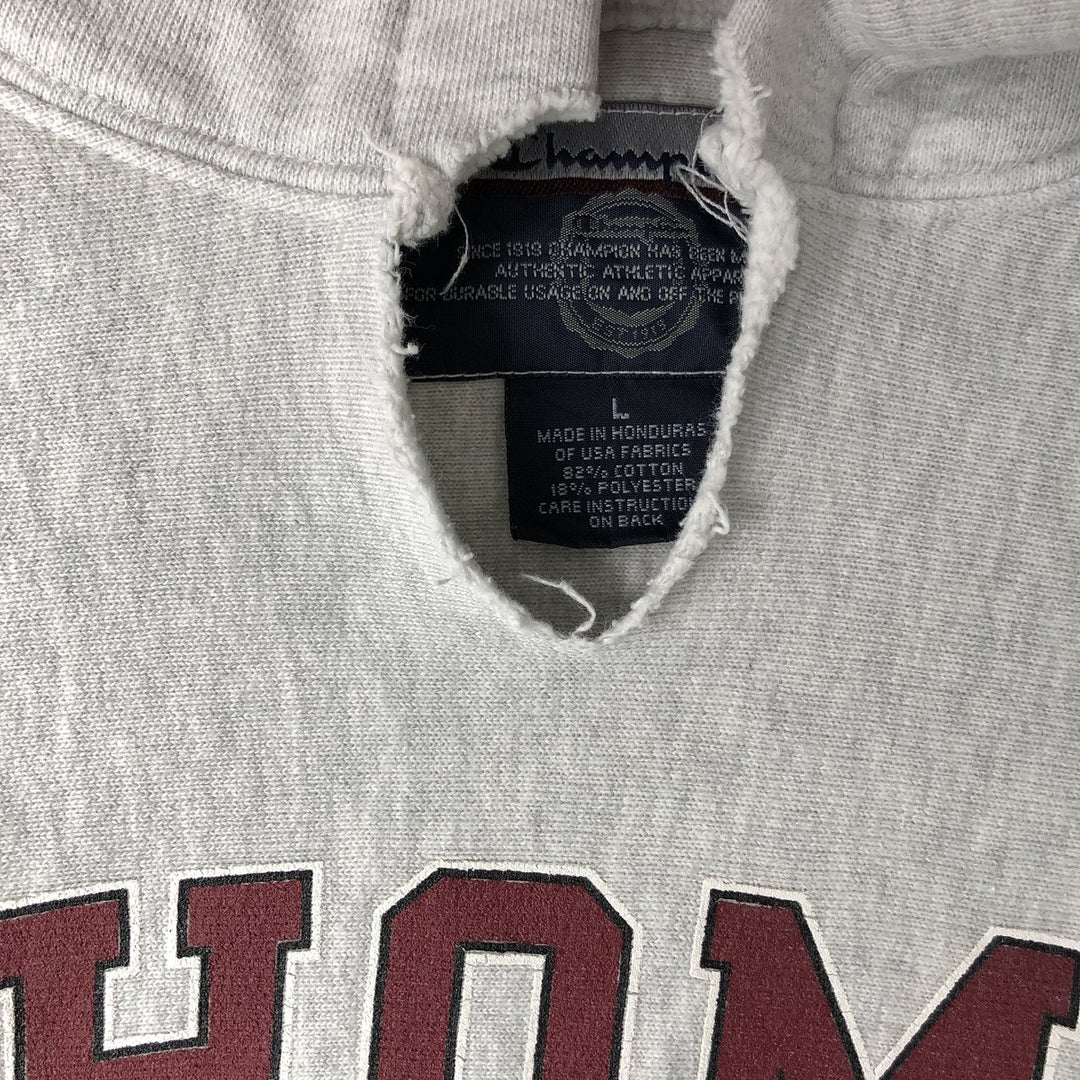2000'S Champion College Sweatshirt Pullover Hoodie, Men's Size L cotton gray type Vintage Second Hand