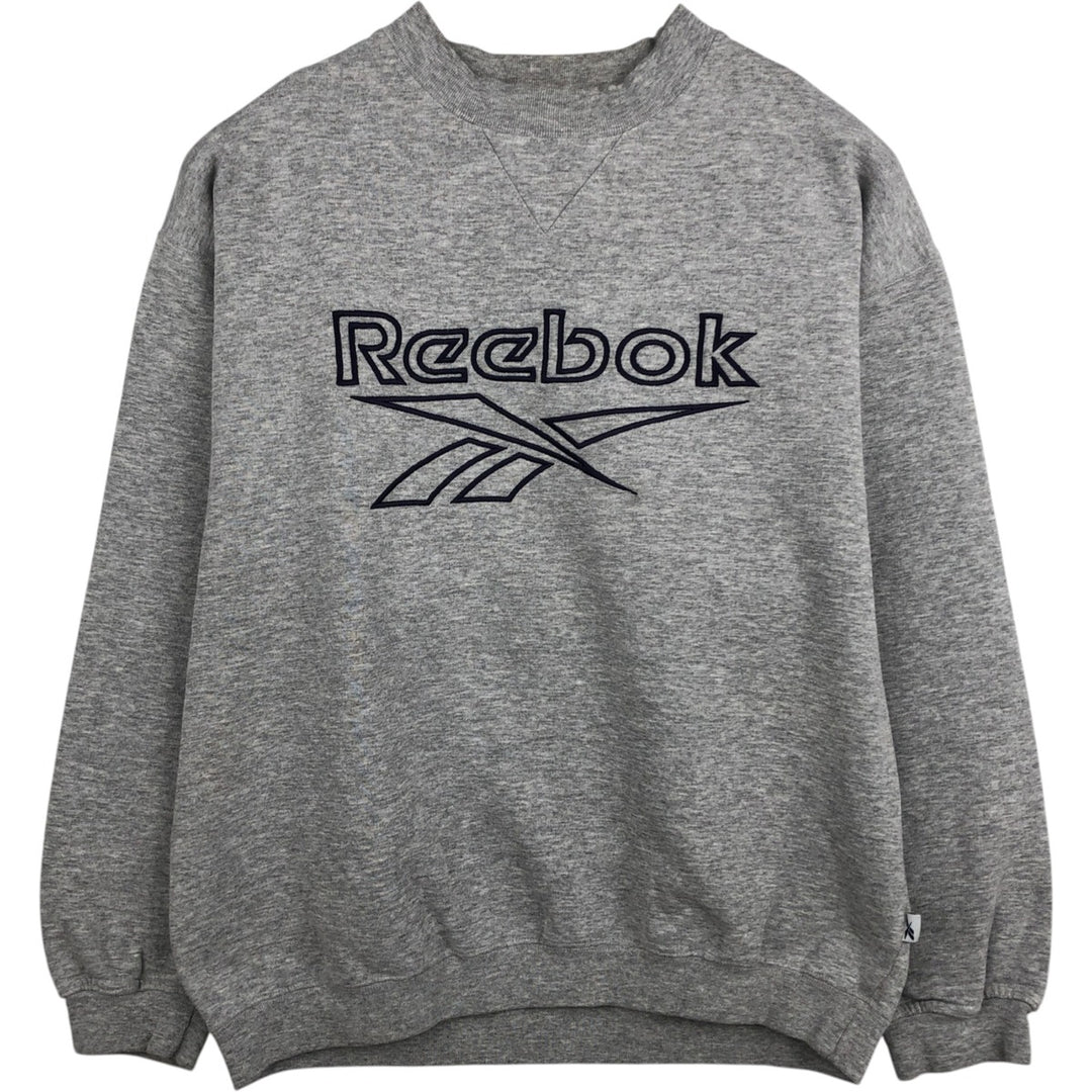 2000'S Reebok logo sweatshirt, men's size M cotton gray type Vintage Second Hand