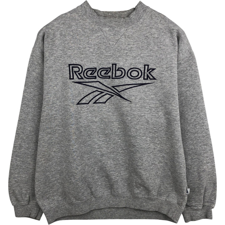 2000'S Reebok logo sweatshirt, men's size M cotton gray type Vintage Second Hand