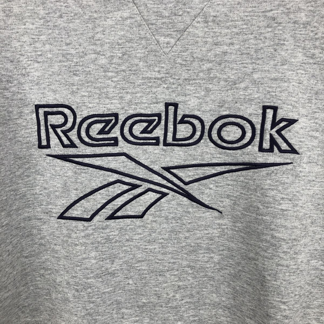 2000'S Reebok logo sweatshirt, men's size M cotton gray type Vintage Second Hand