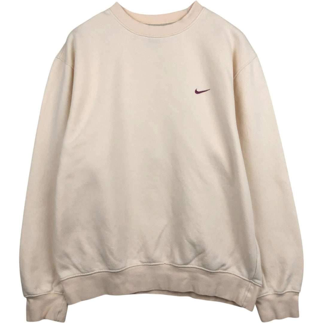 00'S Nike One Point Logo Sweatshirt Trainer Men's L size cotton Beige type Vintage Second Hand