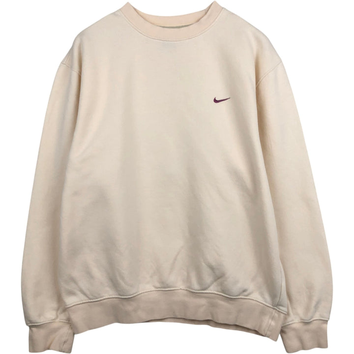 00'S Nike One Point Logo Sweatshirt Trainer Men's L size cotton Beige type Vintage Second Hand