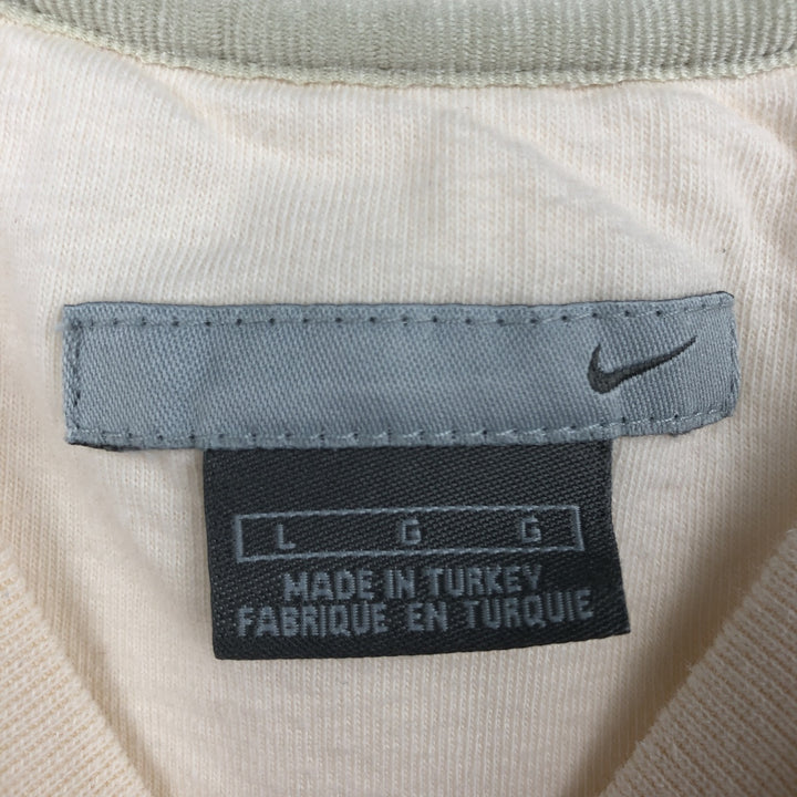 00'S Nike One Point Logo Sweatshirt Trainer Men's L size cotton Beige type Vintage Second Hand