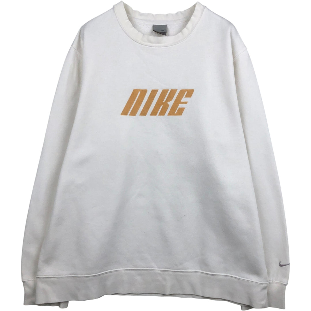 00'S Nike Logo Sweatshirt Trainer Men's M unclear white type Vintage Second Hand