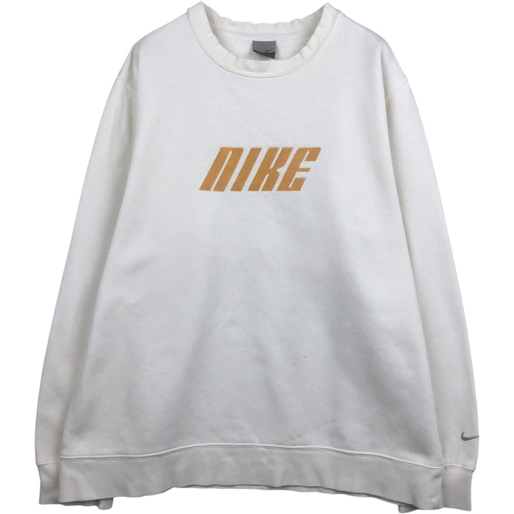 00'S Nike Logo Sweatshirt Trainer Men's M unclear white type Vintage Second Hand