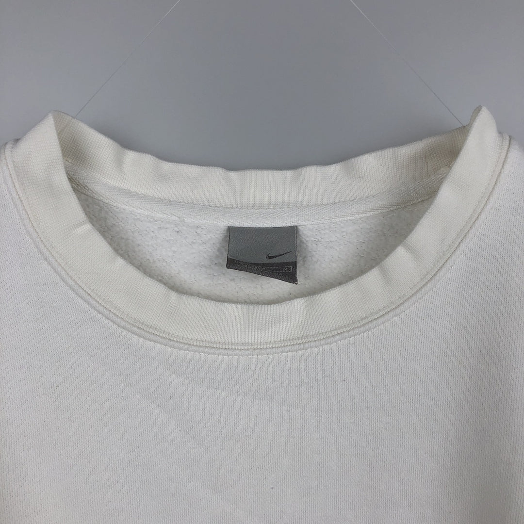 00'S Nike Logo Sweatshirt Trainer Men's M unclear white type Vintage Second Hand