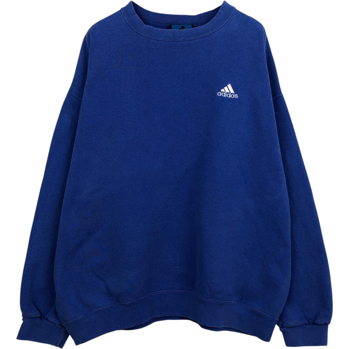 Adidas TEAM one-point logo sweatshirt, made in USA, men's size L equivalent. cotton blue type Vintage Second Hand