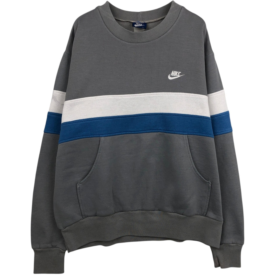 80'S Nike One-Point Logo Sweatshirt, Men's Size L (approx.), Vintage unclear gray type Vintage Second Hand