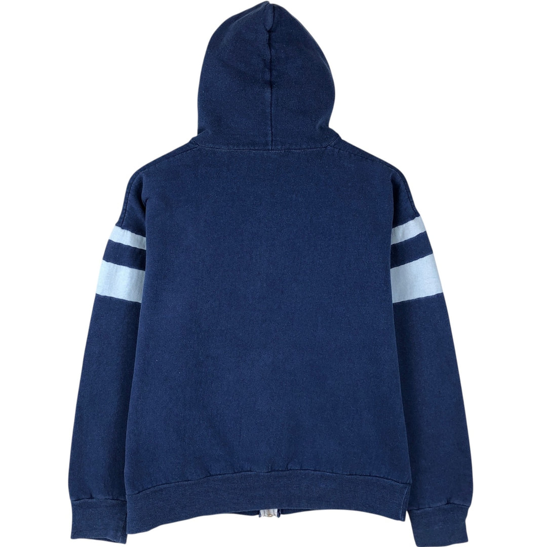 Striped full-zip sweatshirt hoodie, men's size XL. cotton blue type Vintage Second Hand