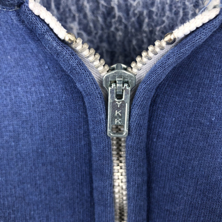 Striped full-zip sweatshirt hoodie, men's size XL. cotton blue type Vintage Second Hand