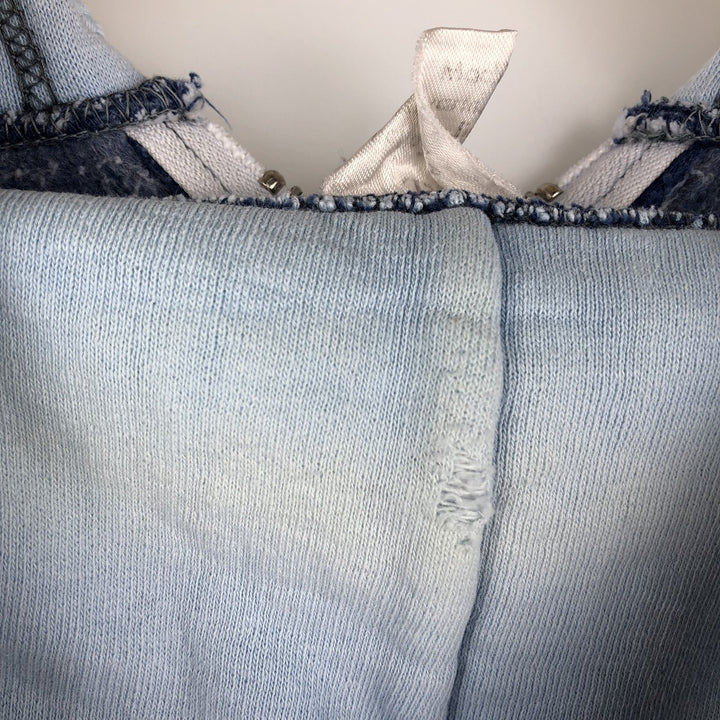 Striped full-zip sweatshirt hoodie, men's size XL. cotton blue type Vintage Second Hand