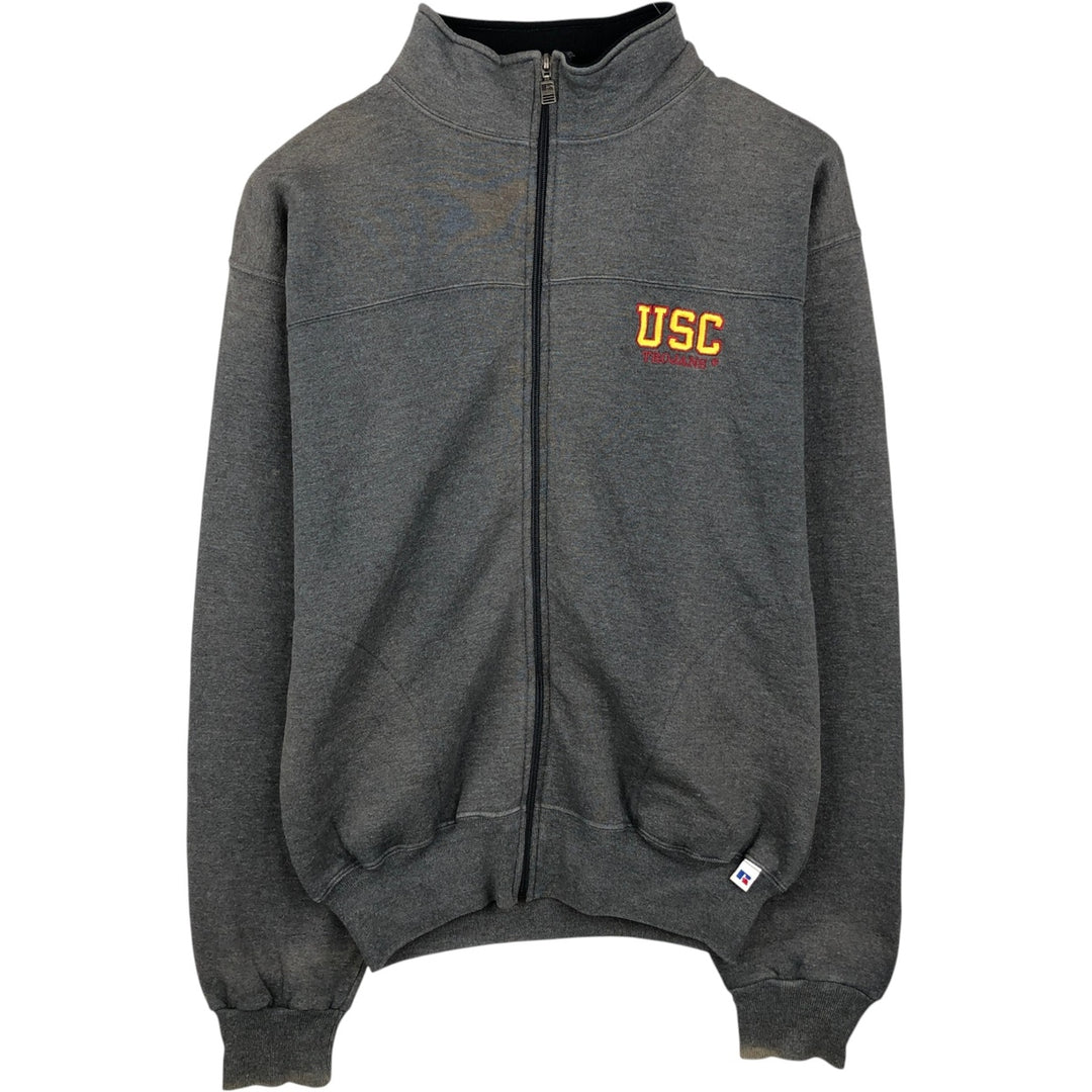 90'S Russell Athletic College Full-Zip Sweatshirt, Men's Size M (Equivalent), Vintage cotton gray type Vintage Second Hand